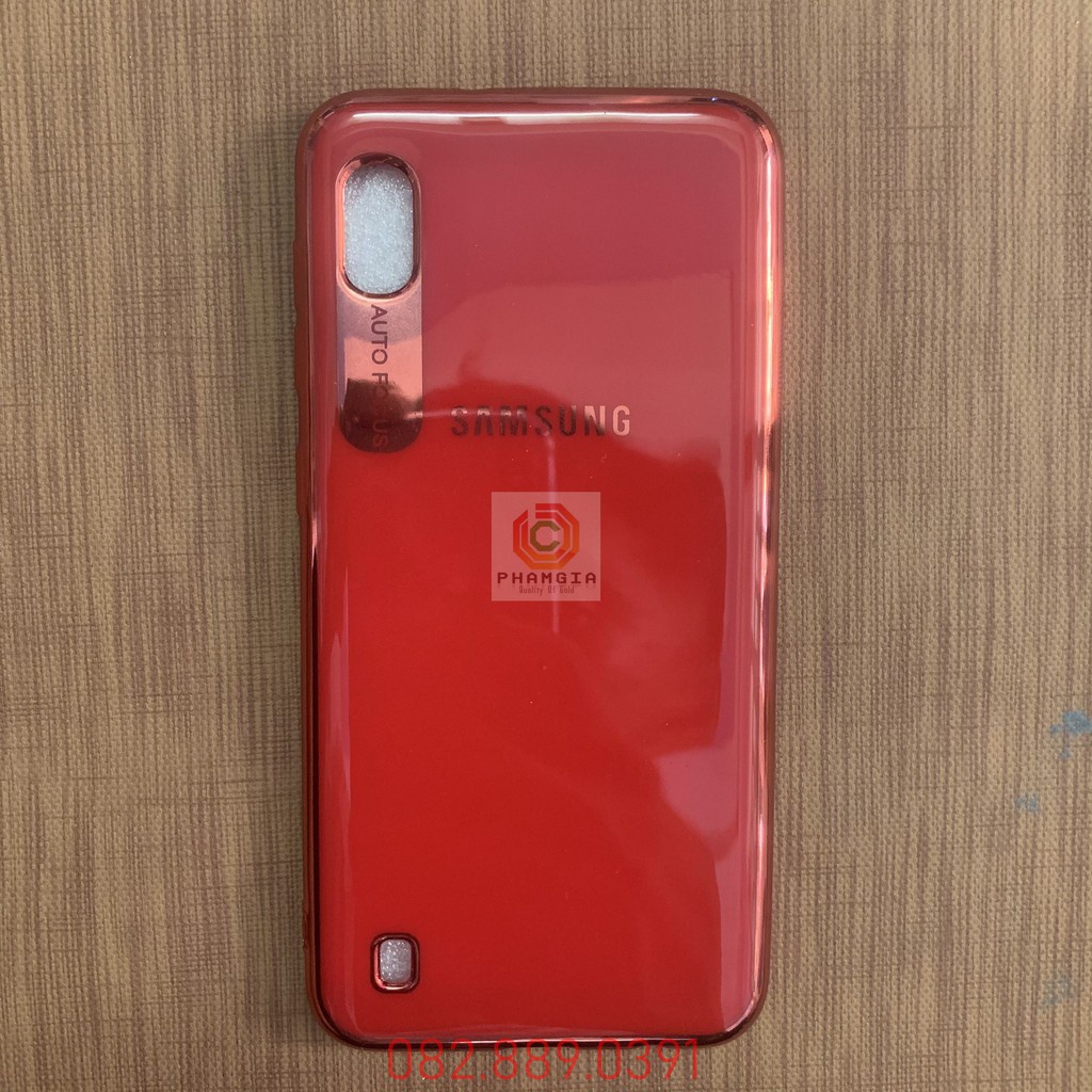 Ốp lưng samsung A10 dẻo lưng bóng viền nổi