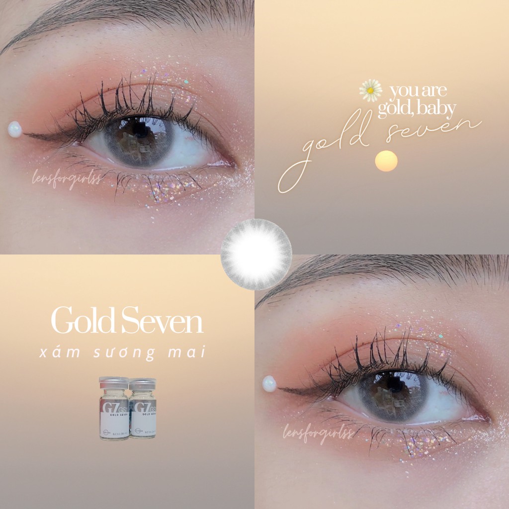 Kính Áp Tròng Gold Seven Gray dòng lens siêu mỏng (Slim lens) của Lensme (Hsd 3-6 tháng)