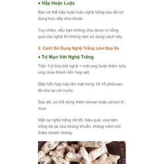 NGHỆ TRẮNG ( NGHỆ ĐỘC THÂN )