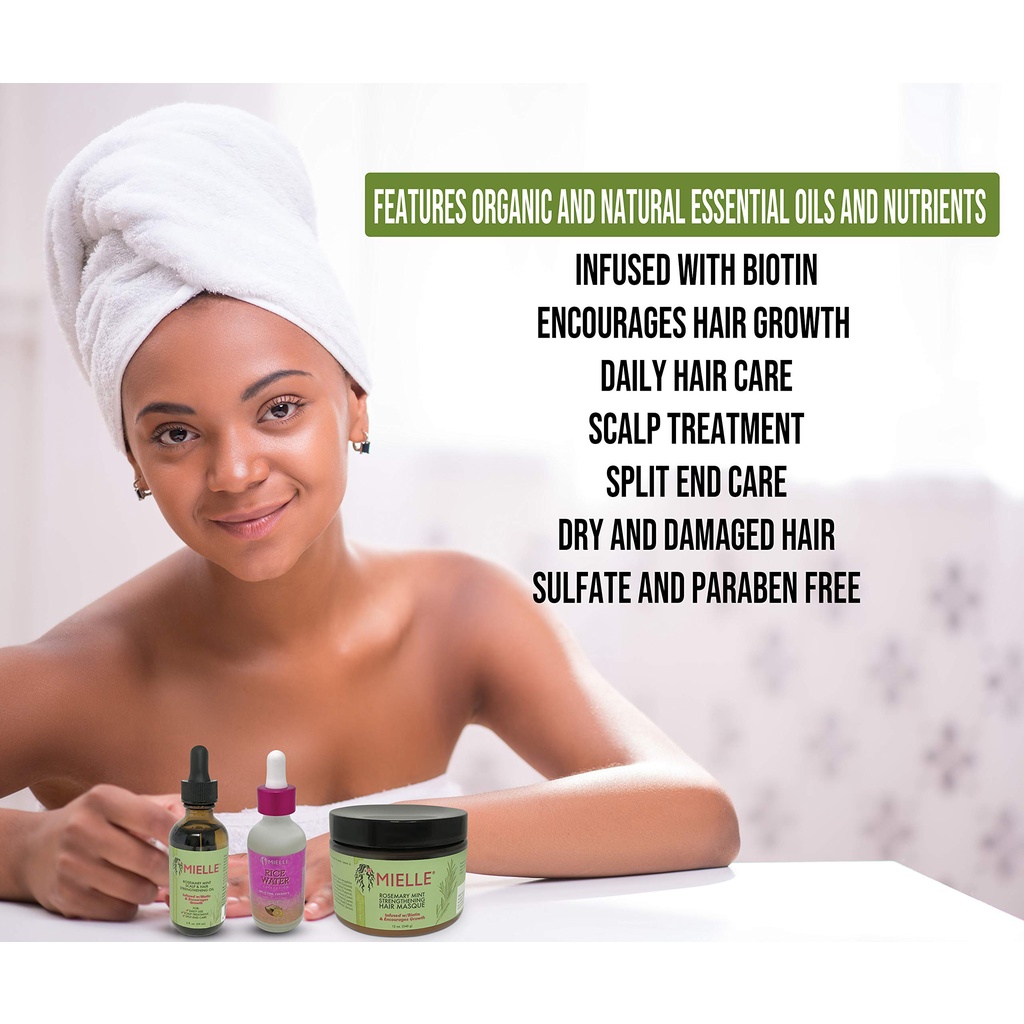 Mielle - Dầu dưỡng dài tóc Mielle Organics Rosemary Mint Scalp &amp; Hair Strengthening Oil 59ml