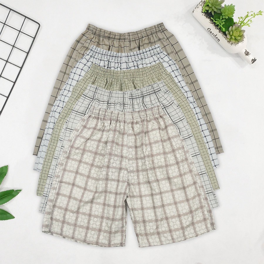 Combo 5 Quần Đùi Nam Mặc Nhà Vải Cotton Thông Thoáng