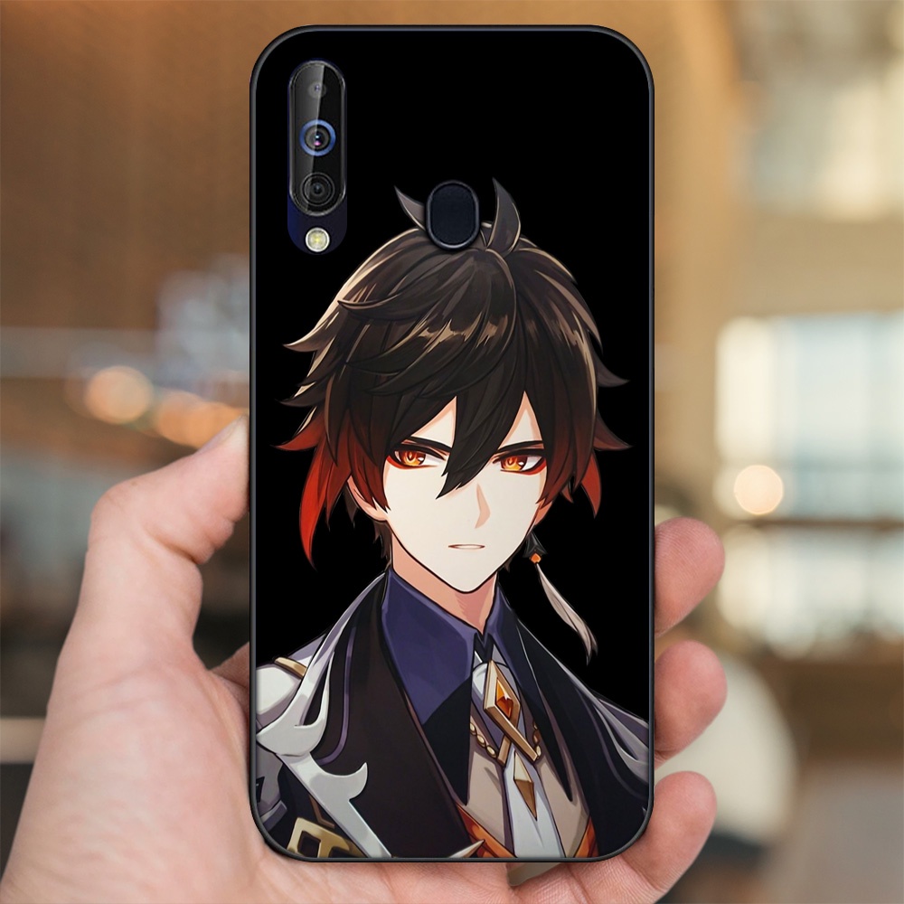 Ốp lưng Samsung A8s, A60, M30 viền đen in hình Zhongli Genshin Impact