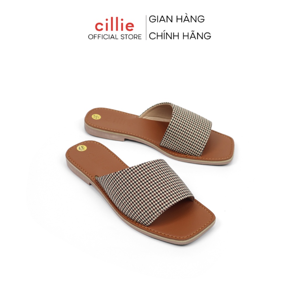 Dép nữ thời trang quai xéo mới lạ đế bệt đi làm đi chơi dạo phố Cillie 1068