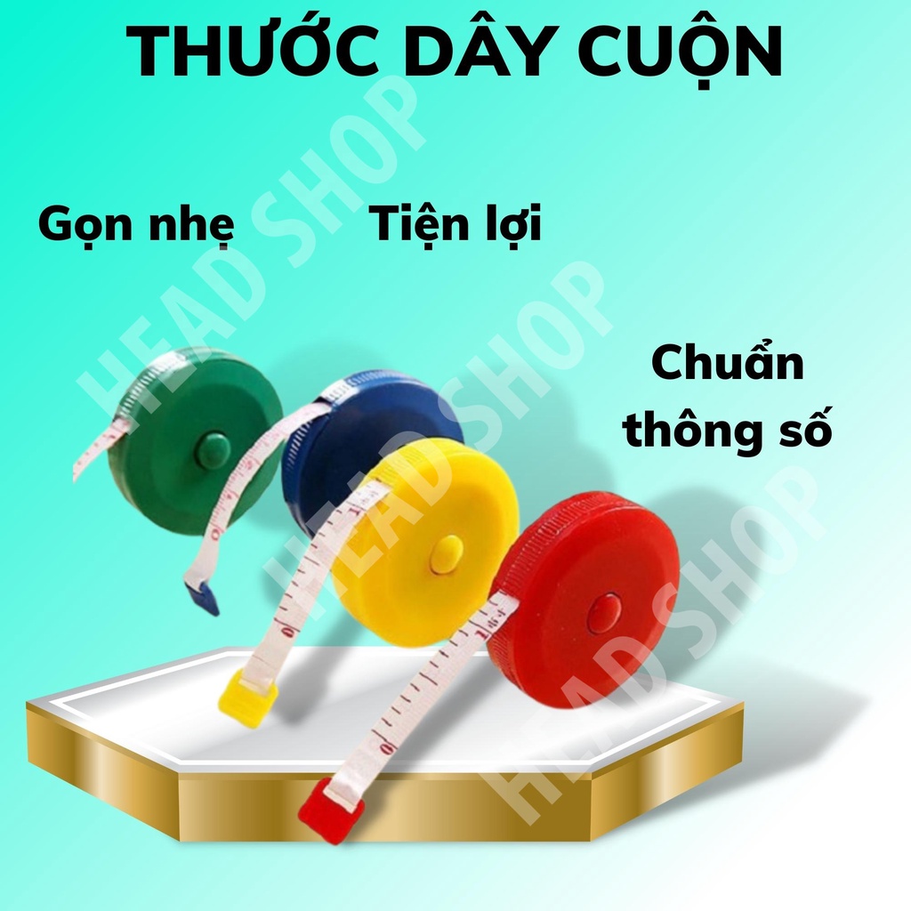 Thước dây 1,5m đo vòng eo, chiều cao, quần áo nhỏ gọn TD15 HEAD SHOP