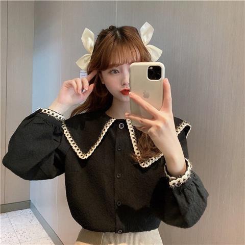 Áo sơ mi tay dài cổ búp bê thiết kế mới thời trang dành cho nữ