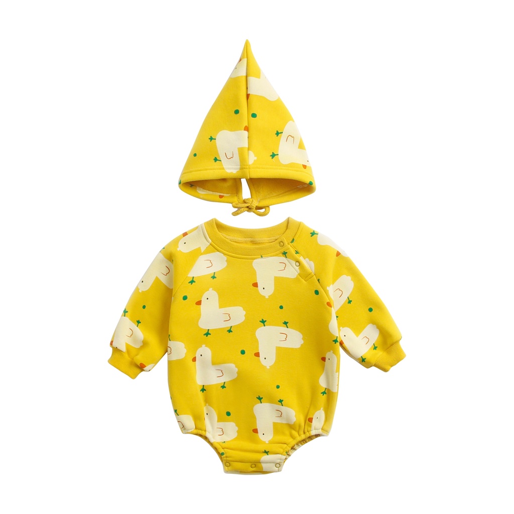 Sanlutoz đứa bé Áo Liền Quần Tay Dài Chất Liệu Cotton In Họa Tiết