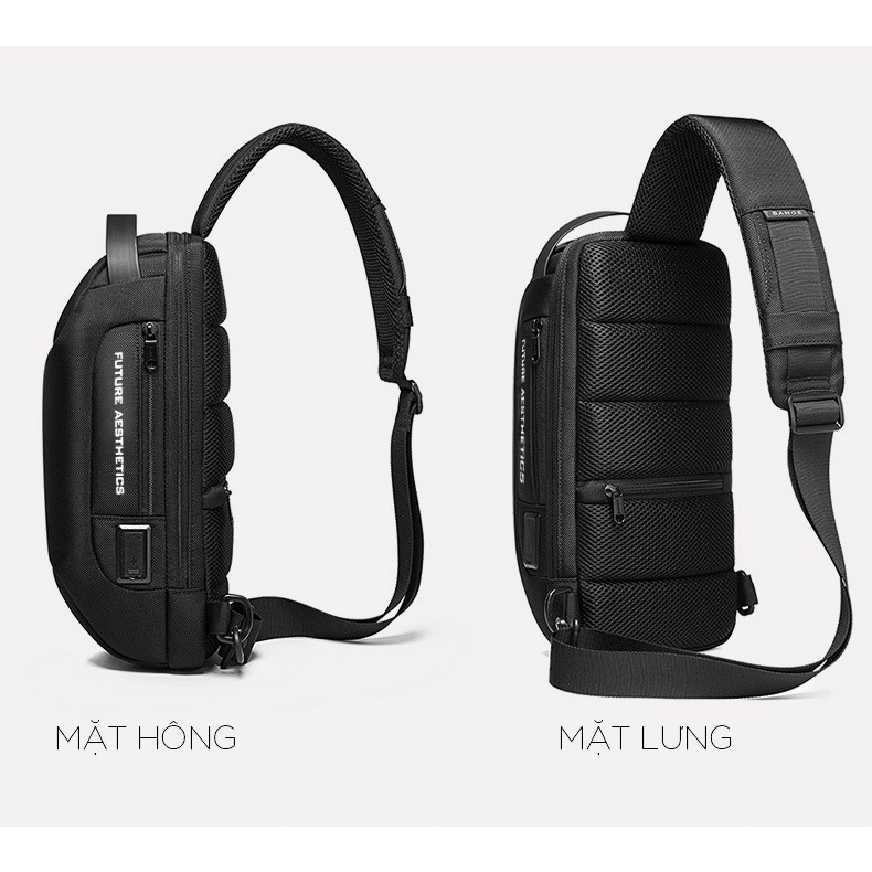 [Bảo hành 12 tháng] Túi đeo chéo chống trộm thông minh, có cổng sạc USB, khóa số cao cấp – BANGE RIDER