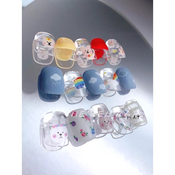 Sticker dán móng hình gấu, thỏ cute
