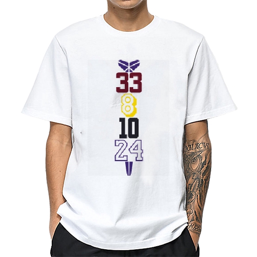 Áo thun tay ngắn cổ tròn in hình Lakers Kobe Bryant phong cách Hip hop cho nam #24