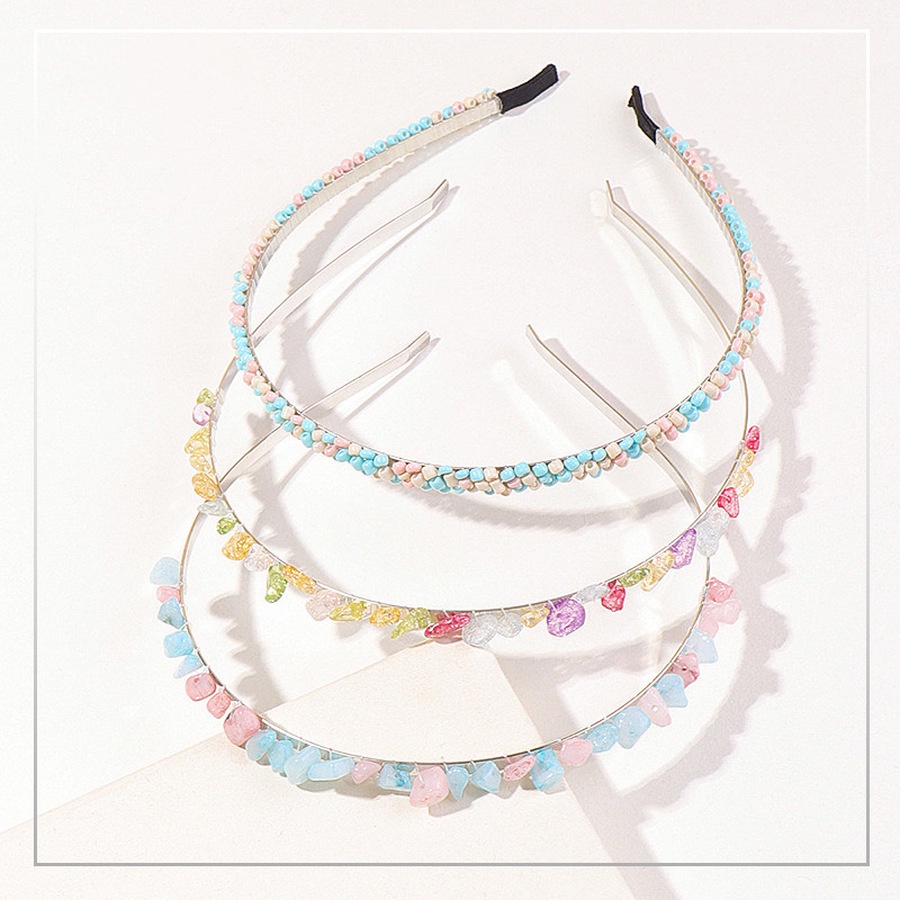 Băng đô cài tóc đính hạt đá nhiều màu phong cách Hàn Quốc cho nữ