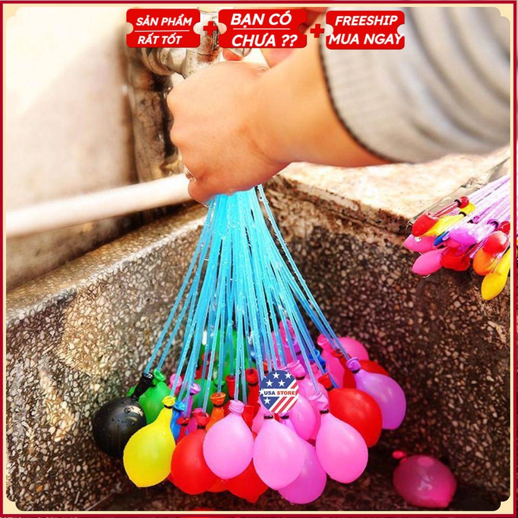 Set 111 Quả Bóng Nước Ném + Khớp Bơm Bóng (Chùm Bong Bóng Nước)