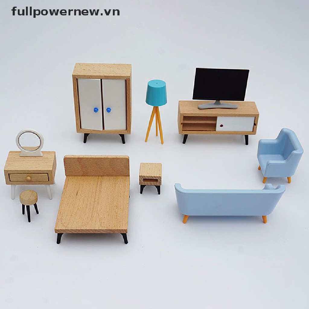 Bàn ghế phòng khách mini tỷ lệ 1: 12 trang trí nhà búp bê