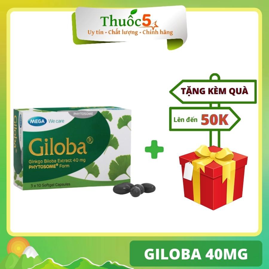 Viên Uống Tuần Hoàn Não Giloba 40mg Hỗ Trợ Tăng Cường Trí Nhớ, Hoạt Huyết Dưỡng Não Hộp 30 Viên