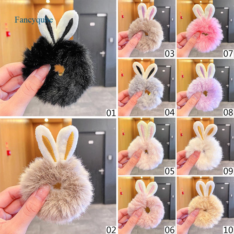 Dây buộc tóc cao su co giãn gắn tai thỏ nhiều màu sắc thời trang xinh xắn cho nữ