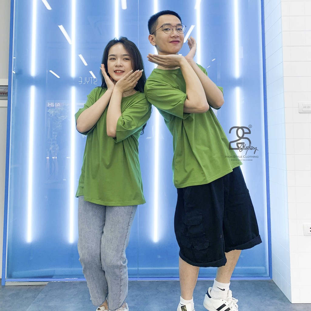 Áo Thun Phông Basic Tee Form Rộng Unisex 2S Clothing Giá Cực Rẻ Màu Rêu Vàng