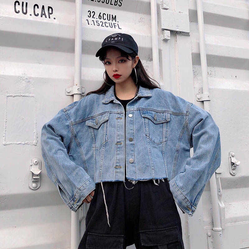 Áo Khoác Jean Crop Top LD 100-140 cm I Sandwash Snow Acid | Áo Khoác Jumbo | Áo Khoác Hàn Quốc Quá Khổ | Áo Khoác Jean Oversized | Áo Khoác Jumbo