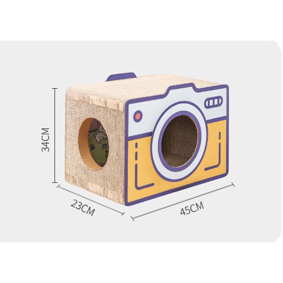 Cào móng kết hợp ổ nằm cho mèo hình máy ảnh siêu cute