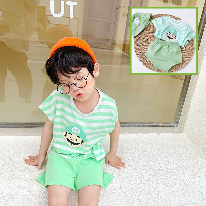 Bộ Quần Áo Mario Cho Bé Trai Và Bé Gái MinChu Cho Bé Từ 7 Đến 18kg