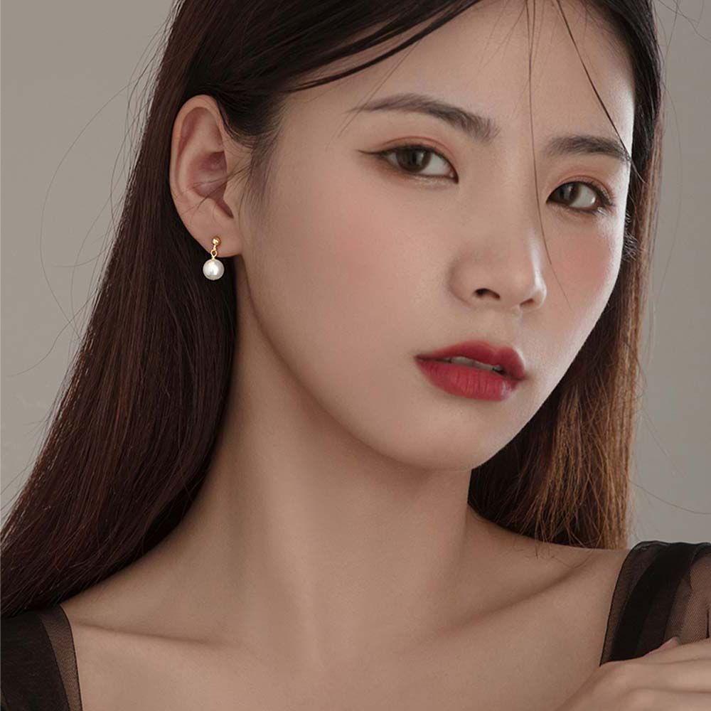 Bông Tai Dáng Dài Thiết Kế Đơn Giản Thanh Lịch Cho Nữ