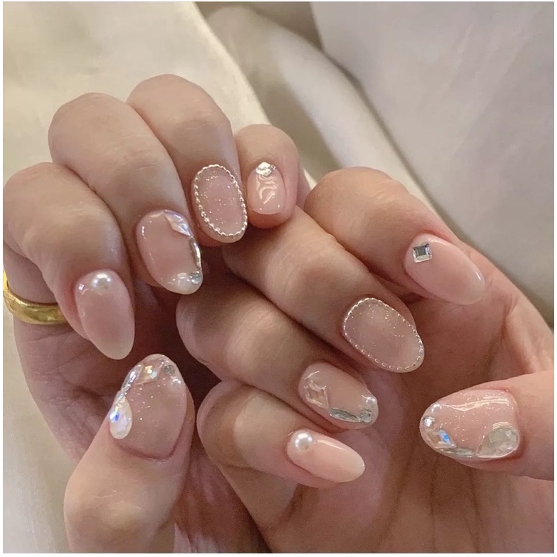 Dây charm bi dẹt Hàn ,trang trí nails