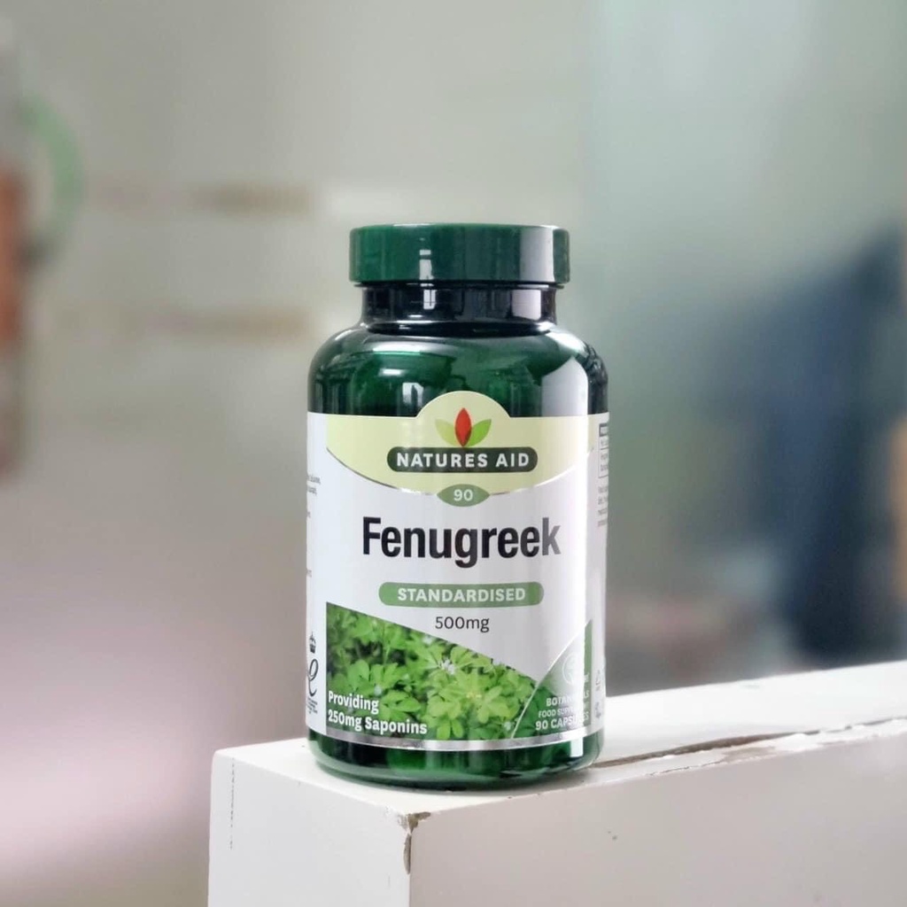 Viên Uống Lợi Sữa Natures Aid Fenugreek 500mg Hộp 90 Viên