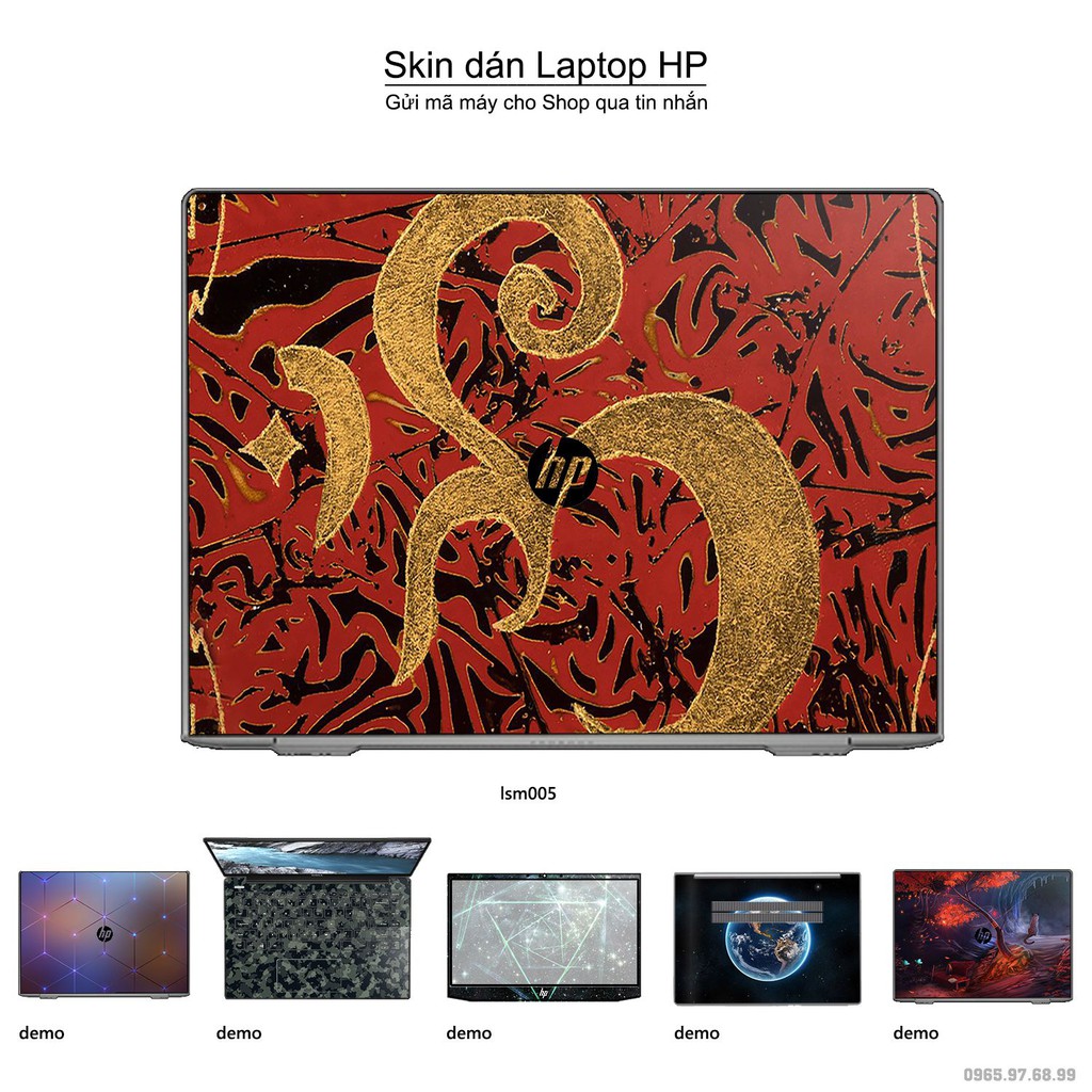 Skin dán Laptop HP in hình Biểu Tượng Om Vàng - lsm005 (inbox mã máy cho Shop)