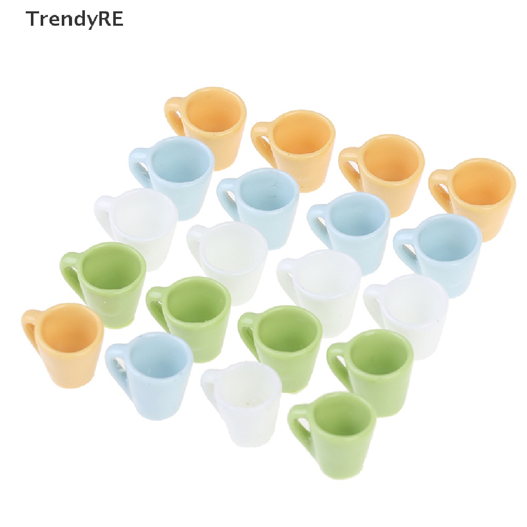 Trendy 4Pcs/Set Doll House Candy Color Mini Mug Japanese Water Cup Scene Props RE