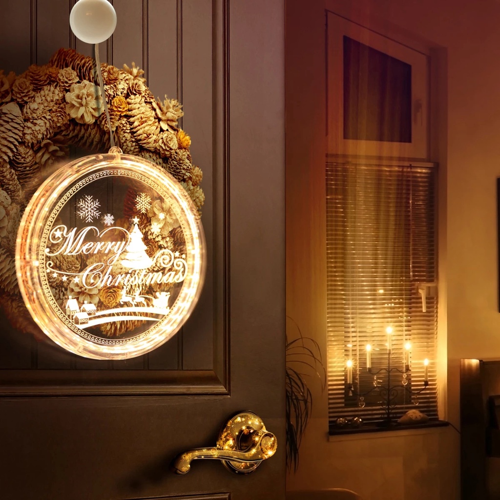 Dây Đèn LED 3D Hình Ông Già Noel / Bông Tuyết Trang Trí Giáng Sinh