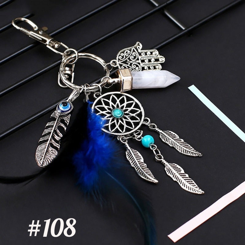 Móc Khóa Dream Catcher Phối Lông Vũ Thời Trang Phong Cách