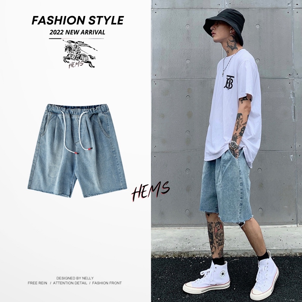 [ FORM RỘNG 1 SZ ] Quần short bò unisex, sooc nam nữ, quần đùi jean ống rộng style Hàn Quốc