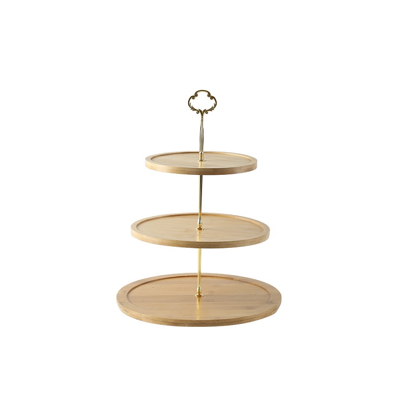 Khay bánh kẹo gỗ 3 tầng trưng bày, trang trí bàn tiệc đẹp mắt