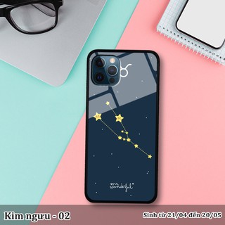 Ốp lưng kính 3D iPhone 12 Pro Max cung hoàng đạo