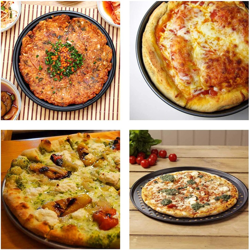 (Hàng Mới Về) Khay Nướng Bánh Pizza Bằng Thép Không Gỉ Không Dính Có Lỗ 28 / 32cm