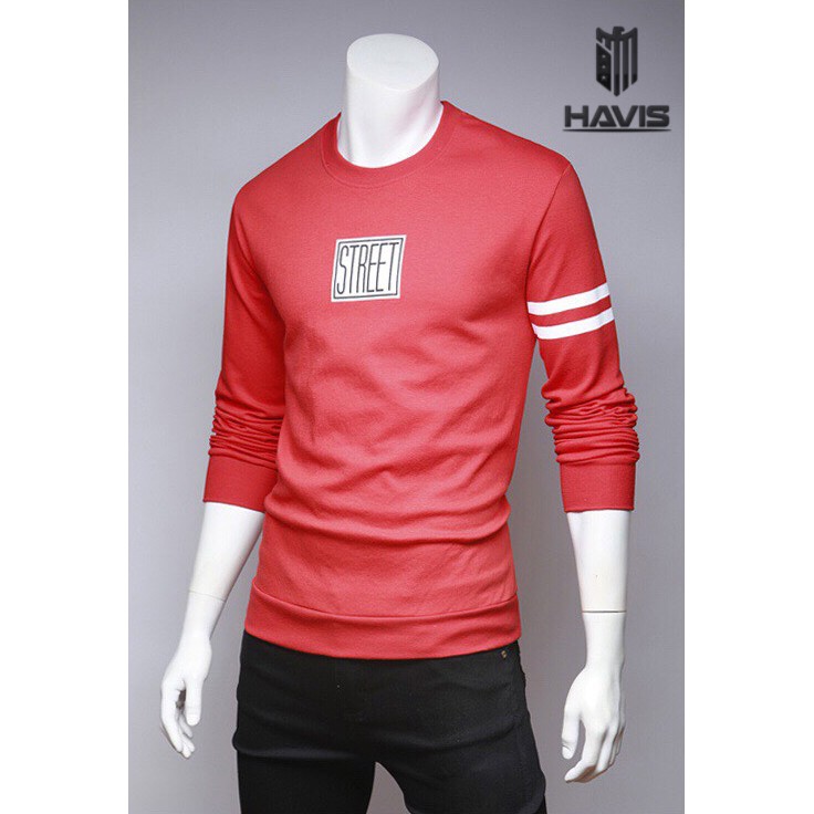 Áo thun nam dài tay Street phối logo ngực và sọc tay cá tính AHQ150 | BigBuy360 - bigbuy360.vn