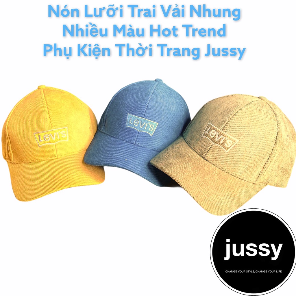 Nón Lưỡi Trai Nam Nữ Thời Trang Chất Vải Nhung Mịn Thêu Chữ Levi