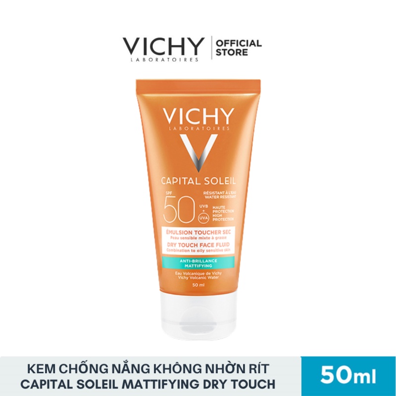 Bộ sản phẩm chống nắng không nhờn rít, giúp da sạch sâu, mềm mịn và phục hồi Vichy Capital Soleil Mattifying Dry Touch