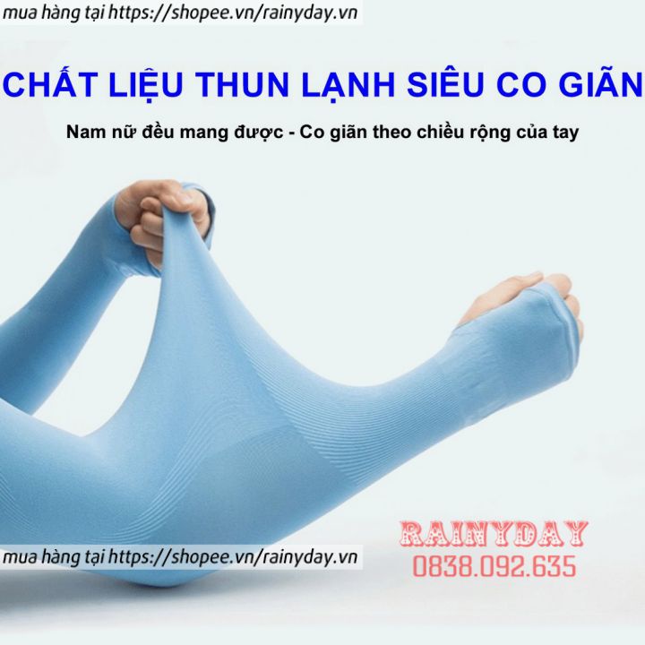 Găng tay chống nắng let's slim bao ống dài tay xỏ ngón đi phượt thể thao vải thun thời trang cho nam nữ