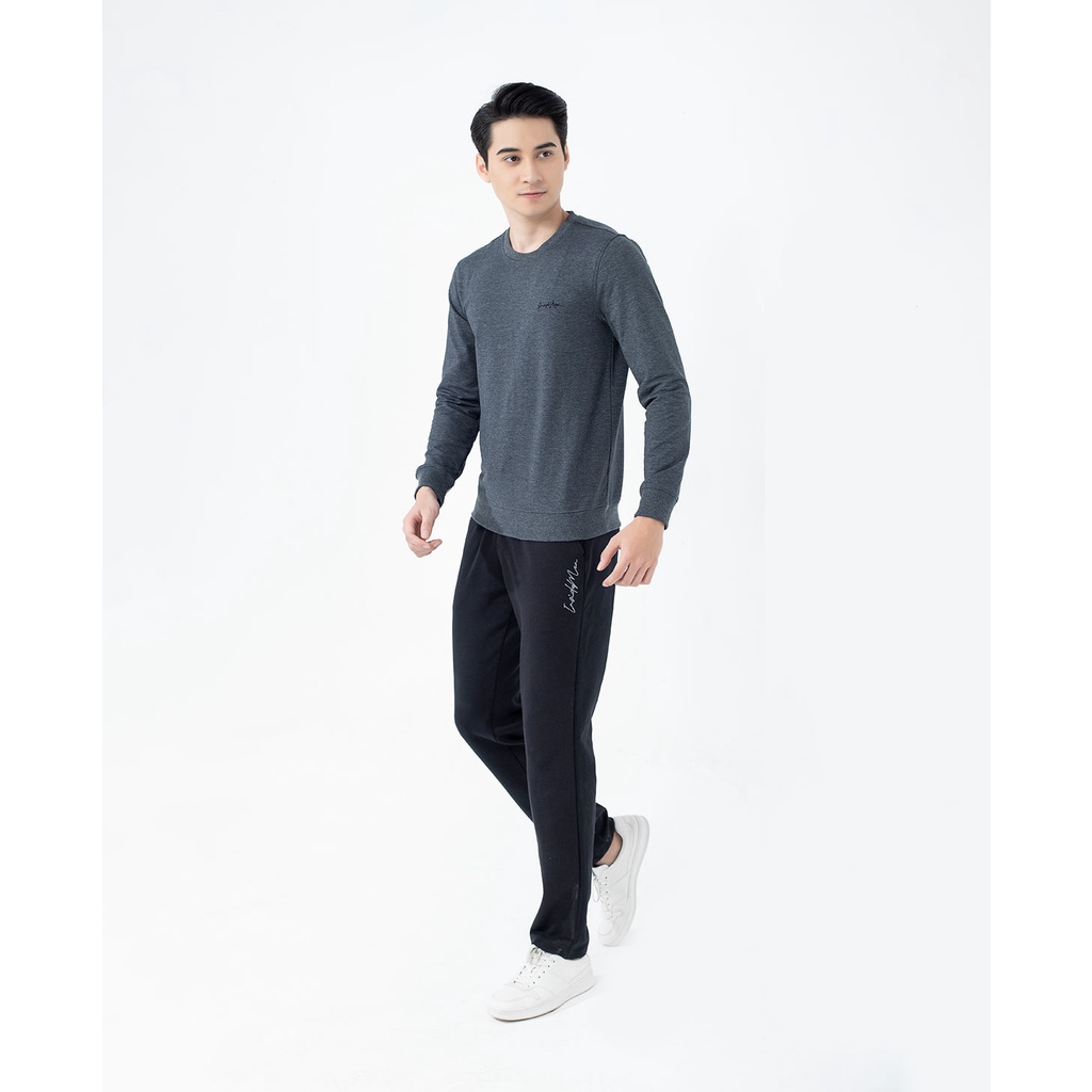 Quần Jogger nam quần thun dài thể thao Insidemen IPA003W1 dáng suông nhẹ cạp chun gấu suông chất cotton giữ ấm khi ở nhà