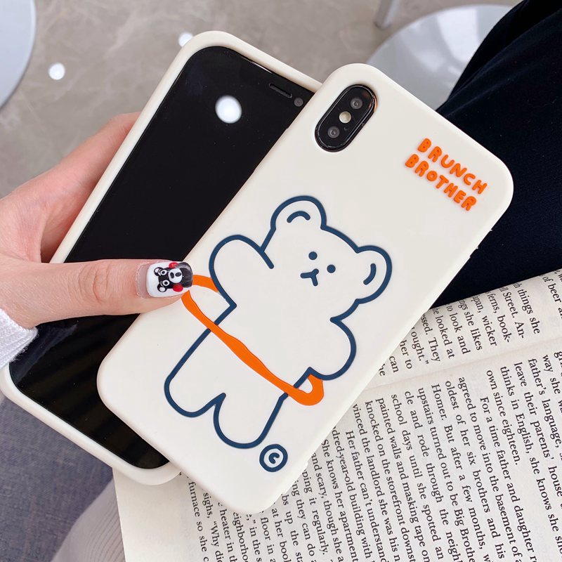 Ốp điện thoại từ silicon mềm in hình gấu cho iPhone 11 Pro Max X XS XR XS Max 6 7 8 Plus | BigBuy360 - bigbuy360.vn