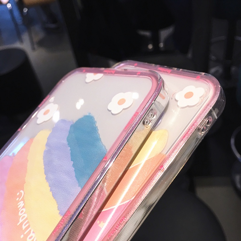 Ốp Điện Thoại TPU Mềm Chống Sốc Họa Tiết Cầu Vồng Cho iphone X XS MAX XR 12 13 11 pro MAX 7 8 Plus