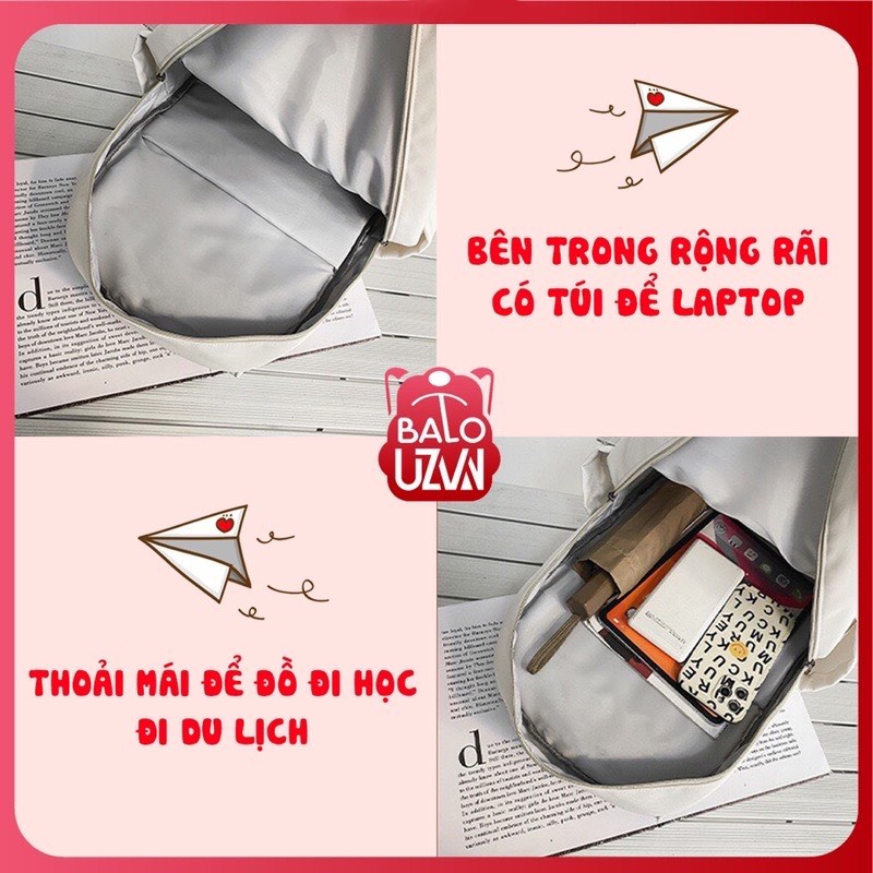 Balo nam nữ đi học Ulzzang basic chống nước, cặp sách laptop phong cách Unisex Hàn Quốc dành cho học sinh, sinh viên.