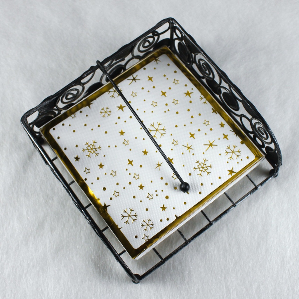 Bộ 20 Khăn Ăn Màu Vàng / Bạc In Hình Cây Thông Giáng Sinh Dùng Một Lần