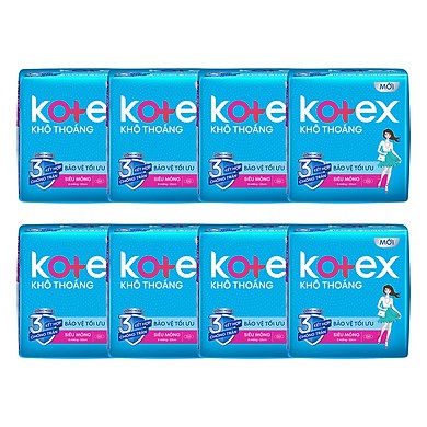 Combo 8 Gói Băng vệ sinh Kotex khô thoáng siêu mỏng cánh - Mỗi Gói 8 Miếng - HSD luôn mới