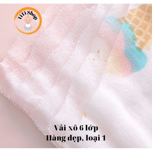 Khăn sữa cho bé, Khăn xô sữa 6 lớp cao cấp dày mềm mại cho trẻ sơ sinh TiTi Shop