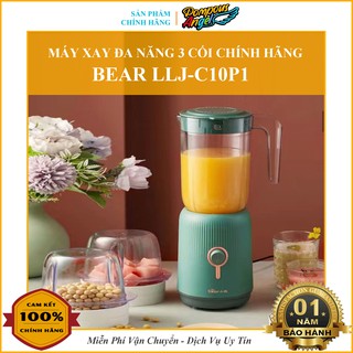 Máy xay 3 cối đa năng BEAR xanh cao cấp bảo hành 12 tháng