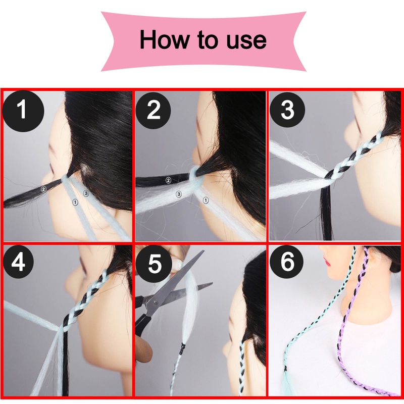 Bím Tóc Giả Thắt Bím Nhiều Màu Sắc 24 "Jumbo 100g