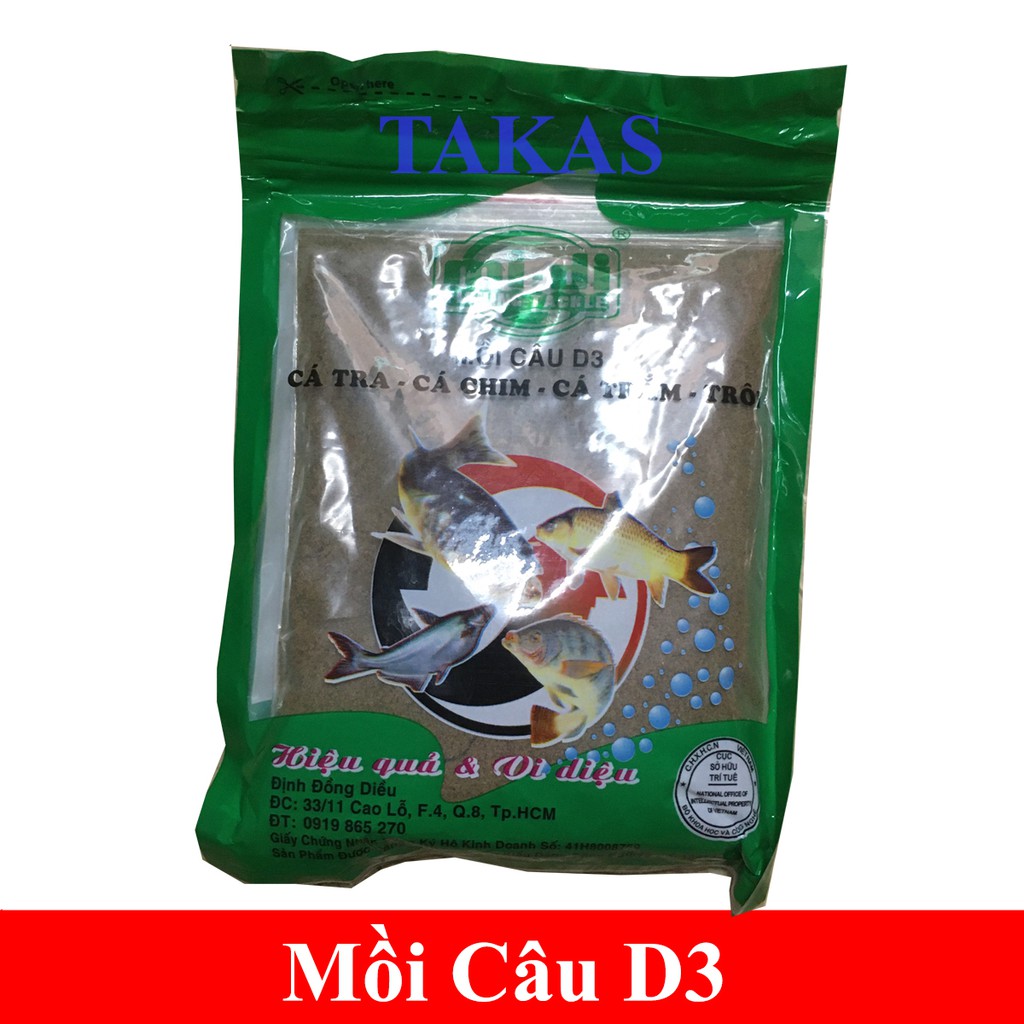 Bộ 3 mồi câu D1, D2, D3 (cá chép, cá phi, cá tra, cá trắm, trôi)-mồi câu d1 d2 d3( hồ chí minh)