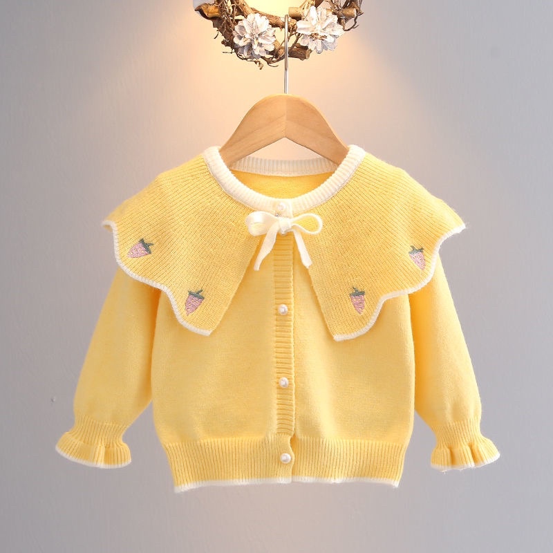 Áo khoác len cardigan bé gái, vải dày dặn, chất đanh đẹp giữ ấm tốt