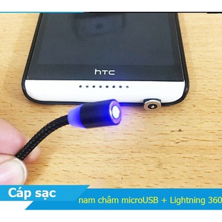 (CÓ LED) CÁP SẠC HÍT NAM CHÂM DÂY DÙ 1M CỔNG IPHONE/TYPE-C/ANDROID
