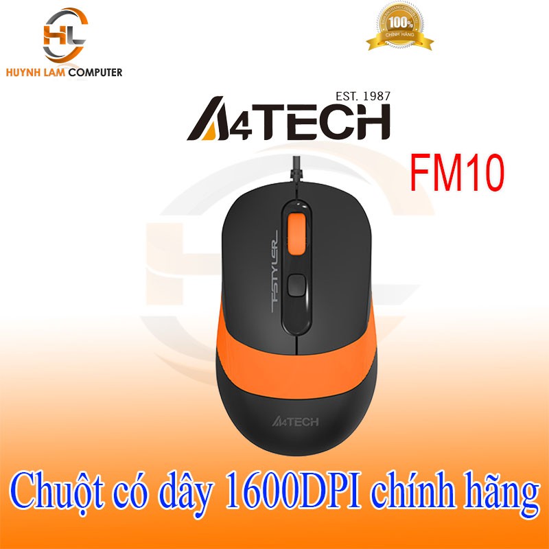 Chuột có dây A4Tech FM10 1600DPI lướt mượt nhấn cực êm - Hãng phân phối